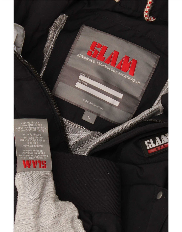 Slam Mens Bomber Jacket UK 40 Large Black Nylon