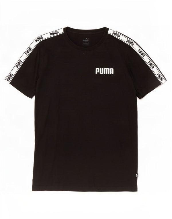 Puma Mens Graphic T-Shirt Top Large Black Colourblock
