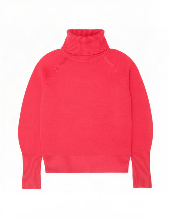 Marks & Spencer Womens Crop Roll Neck Jumper Sweater UK 10 Small Pink