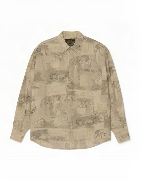 Kantaros Mens Graphic Shirt Medium Multicoloured Viscose