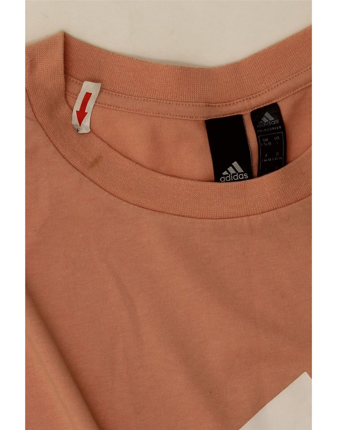 Adidas Womens Oversized Graphic T-Shirt Top UK 16/18 Large Orange Polyester