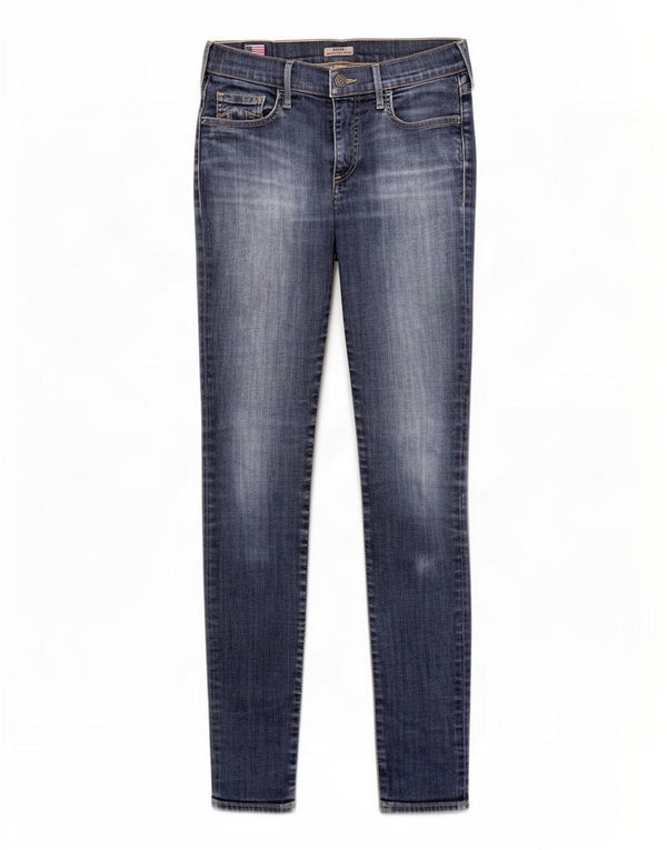 True Religion Womens Halle Mid Rise Super Skinny Jeans W26 L30 Blue Cotton