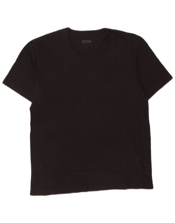 Hugo Boss Mens T-Shirt Top Large Black Cotton