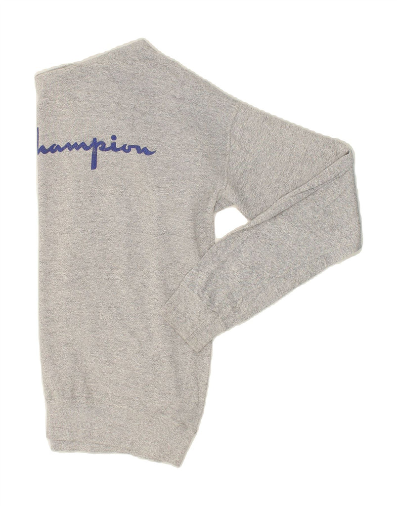 CHAMPION Womens Graphic Hoodie Jumper UK 14 XL Grey Cotton | Vintage Champion | Thrift | Second-Hand Champion | Used Clothing | Messina Hembry 