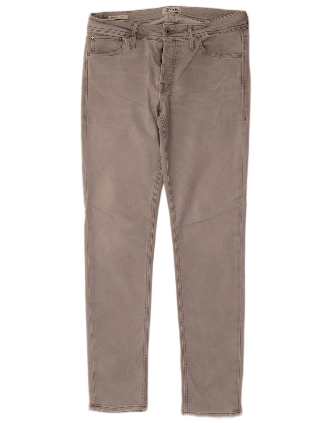 Jack & Jones Mens GLENN Slim Jeans W33 L32 Grey Cotton