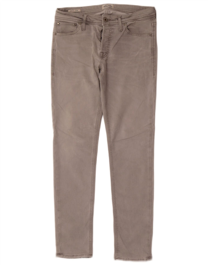 Jack & Jones Mens GLENN Slim Jeans W33 L32 Grey Cotton