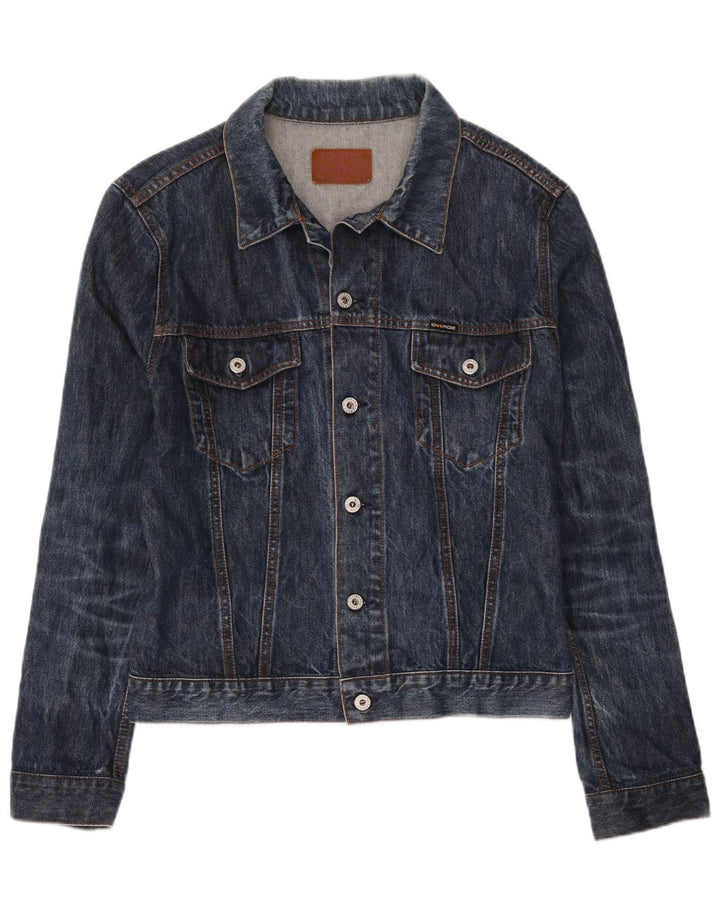 Energie Womens Denim Jacket UK 16 Large Blue Cotton