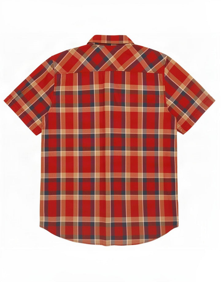 Vans Mens Short Sleeve Shirt Medium Red Check Cotton