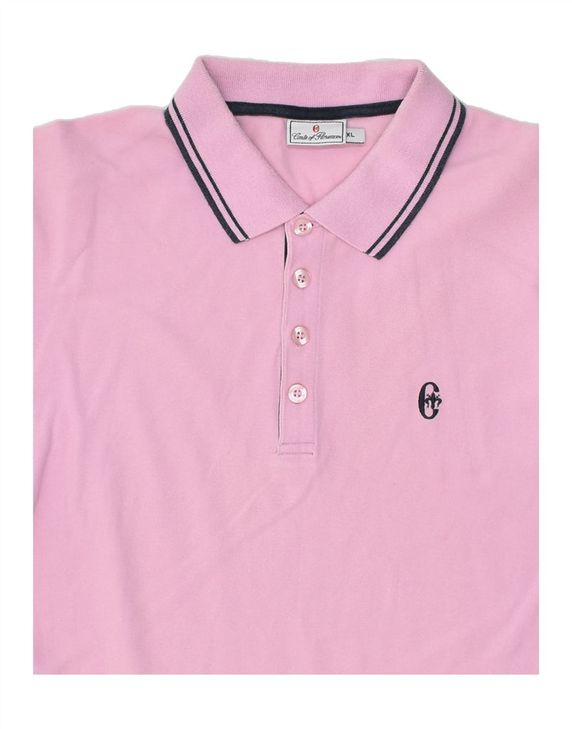 CONTE OF FLORENCE Mens Slim Polo Shirt XL Pink Cotton | Vintage Conte of Florence | Thrift | Second-Hand Conte of Florence | Used Clothing | Messina Hembry 