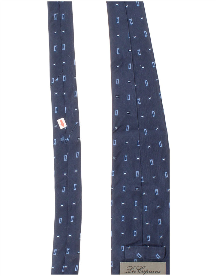 Les Copains Mens Tie One Size Blue Geometric Silk