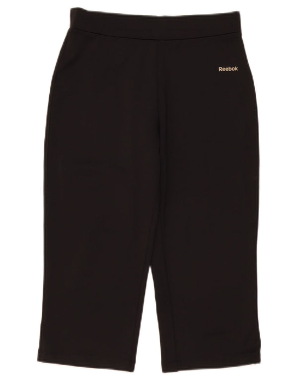 Reebok Womens Capri Tracksuit Trousers Small W26 L18 Black Polyester