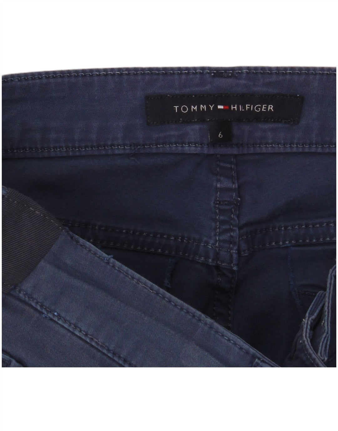 TOMMY HILFIGER Womens Slim Casual Trousers US 6 Medium W32 L26 Navy Blue