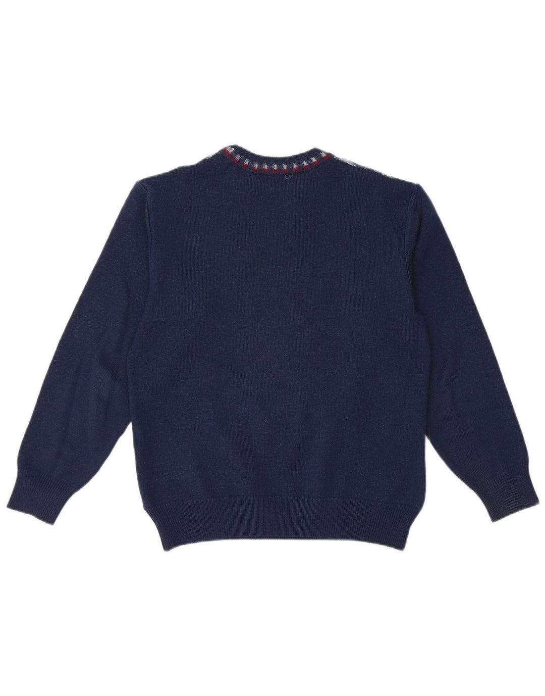VINTAGE Womens Crew Neck Jumper Sweater UK 14 Medium Navy Blue