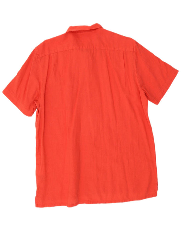 Levi's Mens Short Sleeve Shirt Large Red Linen