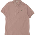 Lacoste Mens Polo Shirt Size 4 Medium Pink Cotton
