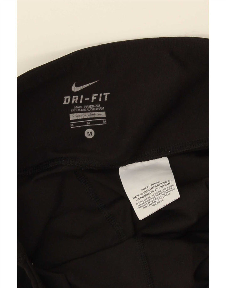 Nike Womens Dri Fit Capri Leggings Medium Black Polyester Sports