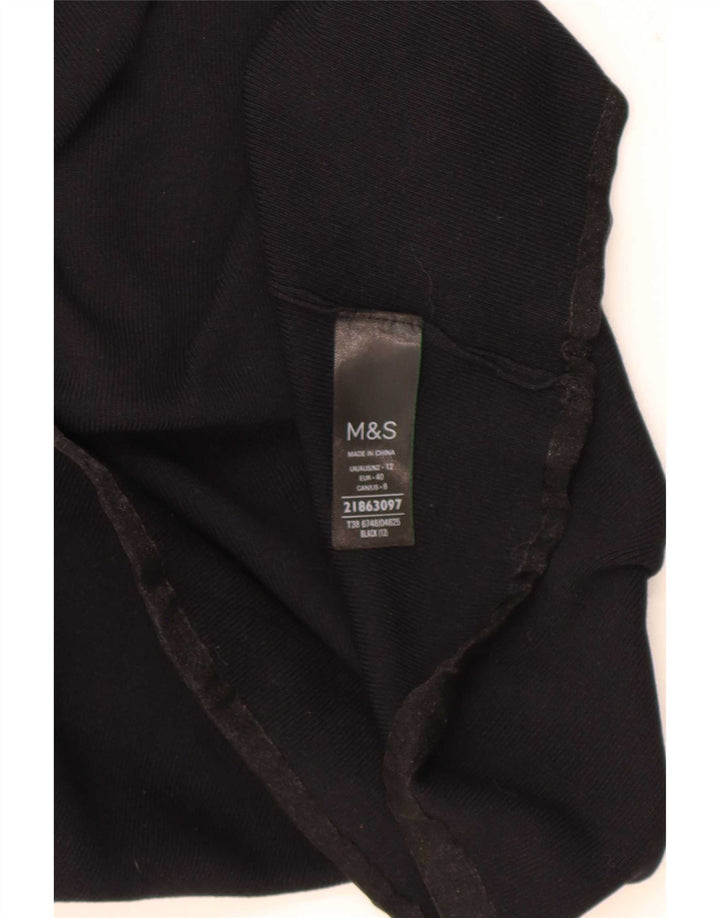 Marks & Spencer Womens Vest Top UK 12 Medium Black Viscose