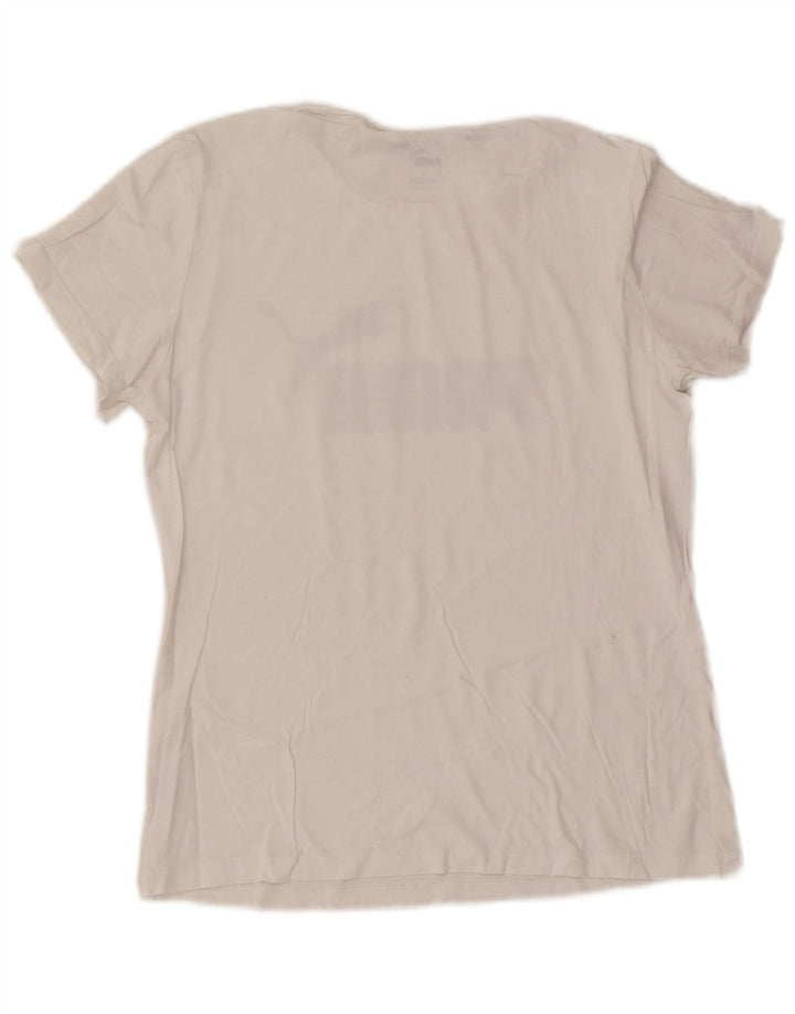 Puma Womens Graphic T-Shirt Top UK 12 Medium White