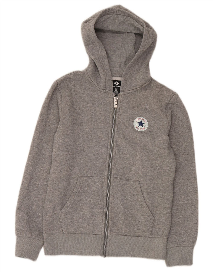 Converse Boys Zip Hoodie Sweater 10-11 Years Medium Grey Flecked Cotton
