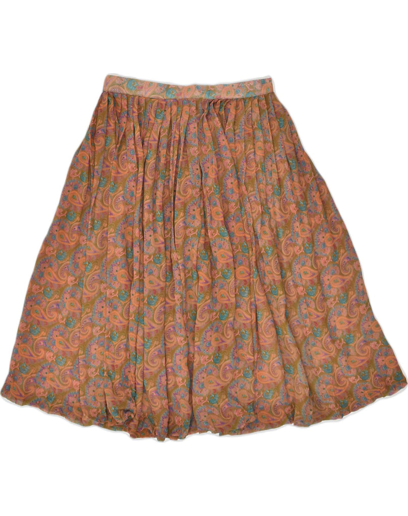 VINTAGE Womens See Through Pleated Skirt W28 Medium Brown Paisley | Vintage Vintage | Thrift | Second-Hand Vintage | Used Clothing | Messina Hembry 