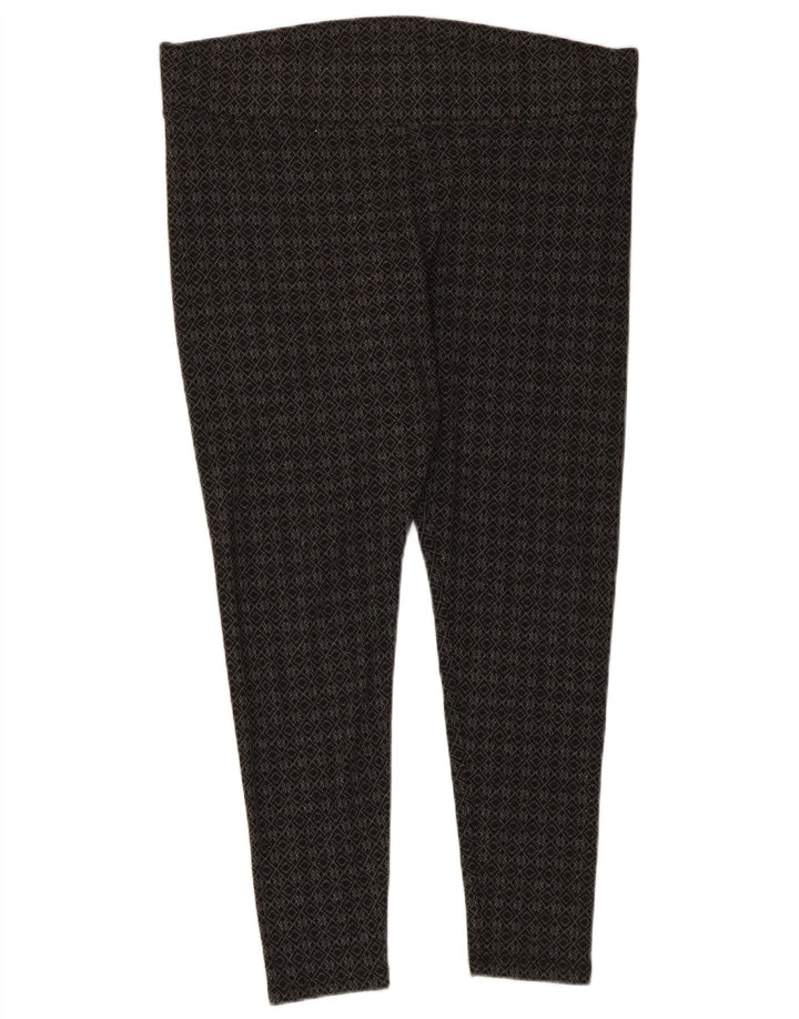 Marks & Spencer Womens Capri Leggings UK 16 Large Grey Geometric Polyester