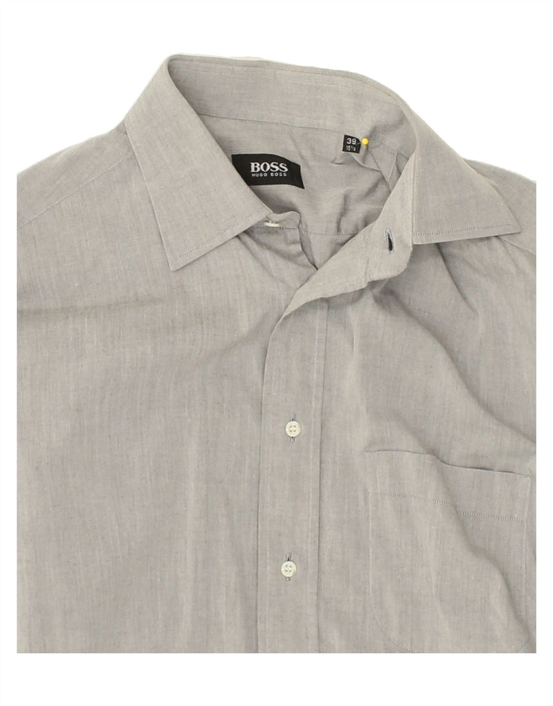 HUGO BOSS Mens Shirt Size 15 1/2 39 Medium Grey Cotton Vintage Hugo Boss and Second-Hand Hugo Boss from Messina Hembry 