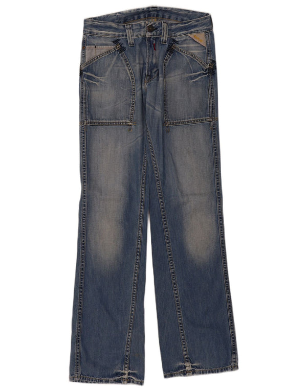 Replay Womens Straight Jeans W30 L34 Blue Cotton