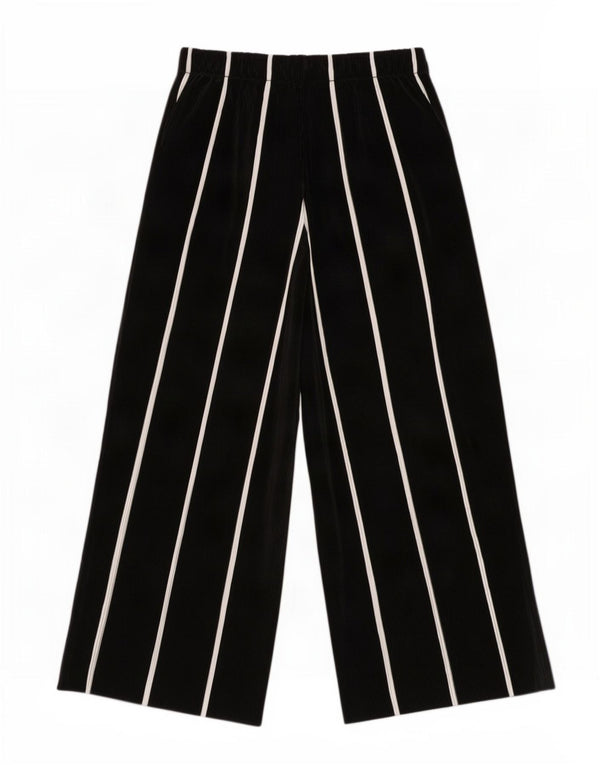 Zara Womens Cullotes Capri Trousers Small W26 L22 Black Striped