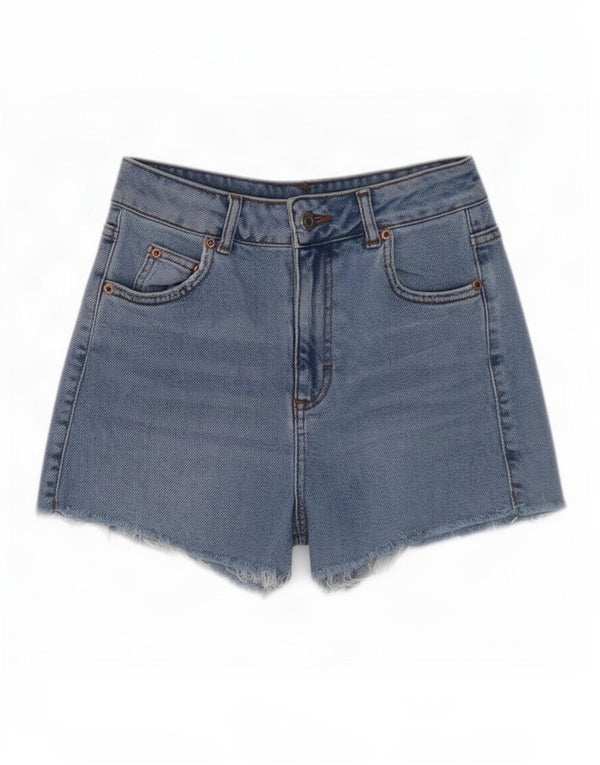 Topshop Womens Mom Denim Shorts UK 8 Small W26 Blue Cotton