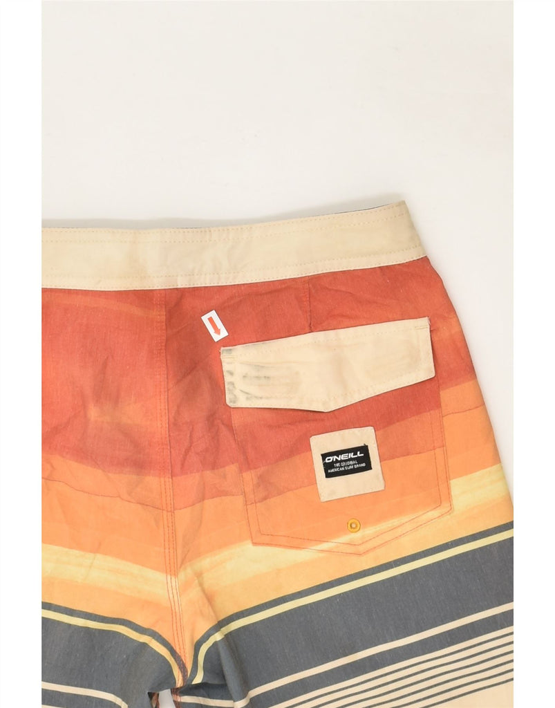 O'NEILL Boys Swimming Shorts 15-16 Years Yellow Striped Polyester | Vintage O'Neill | Thrift | Second-Hand O'Neill | Used Clothing | Messina Hembry 