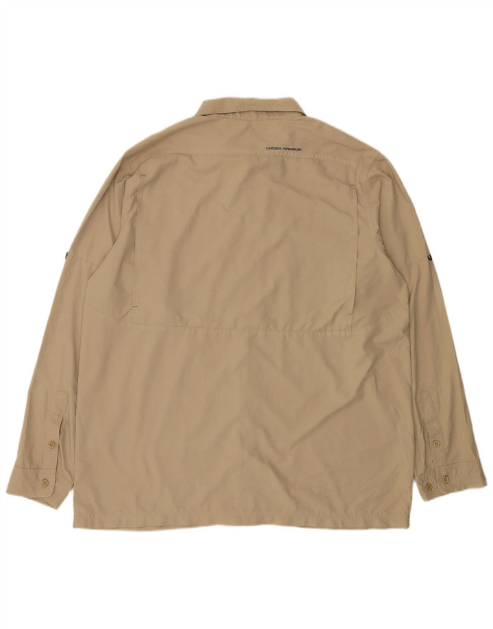 Under Armour Mens Shirt 2XL Beige Polyester
