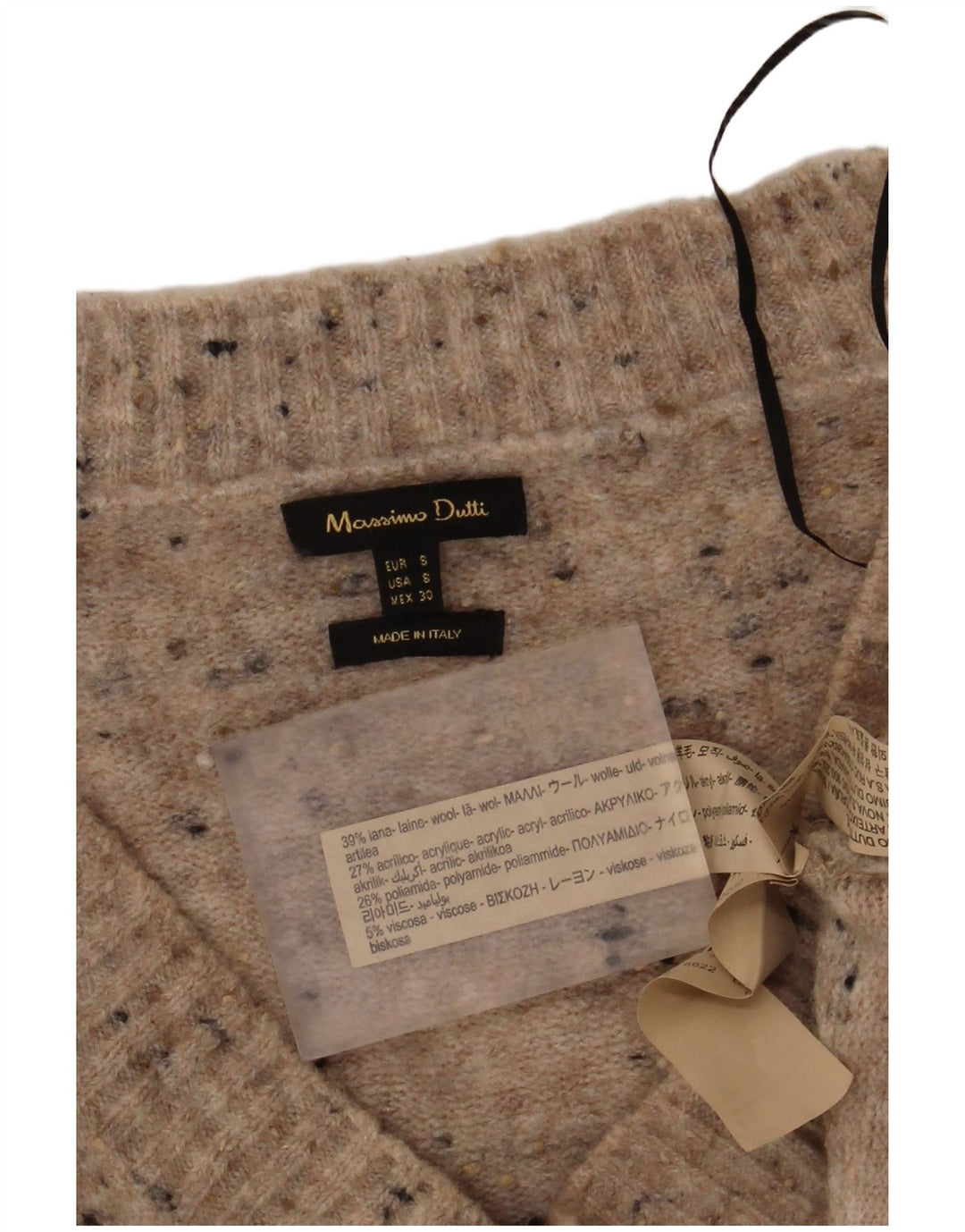 Massimo Dutti Womens Long Sleeve Jumper Dress UK 10 Small Grey Flecked