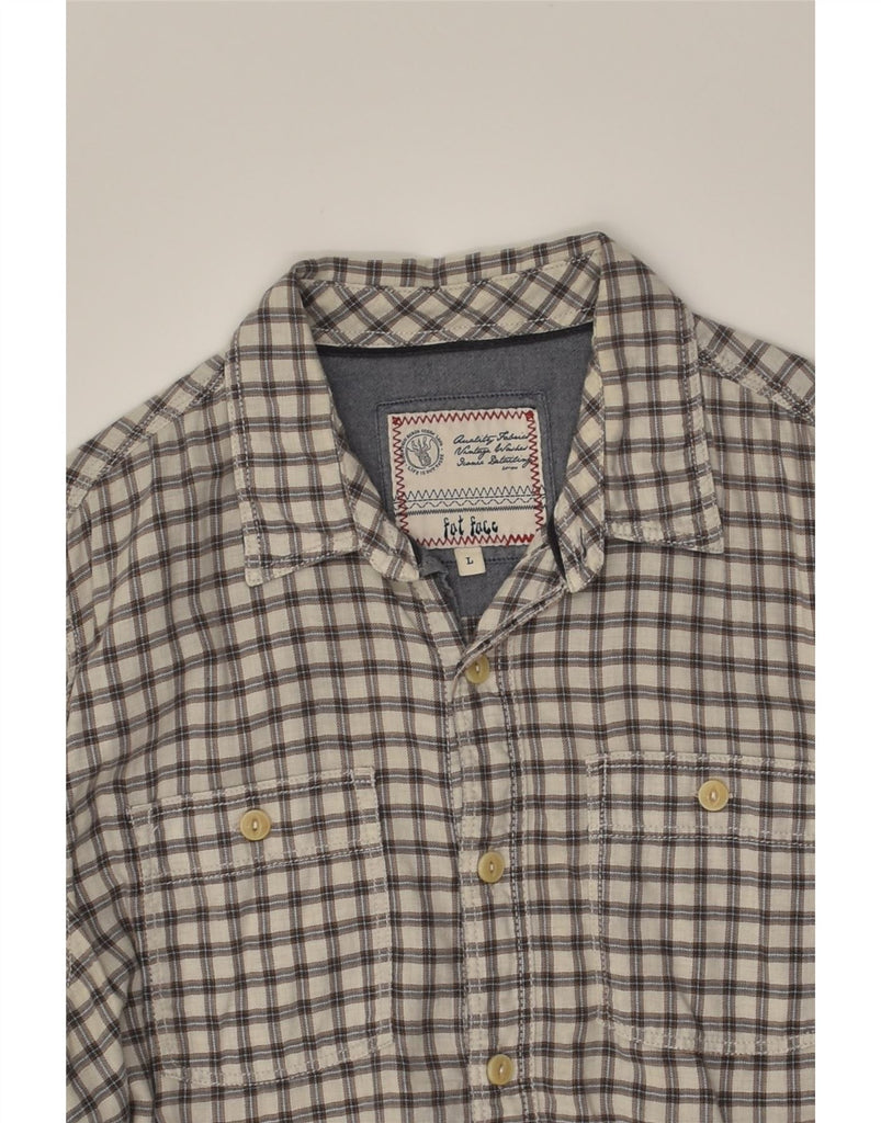 FAT FACE Mens Shirt Large Grey Check Cotton | Vintage Fat Face | Thrift | Second-Hand Fat Face | Used Clothing | Messina Hembry 