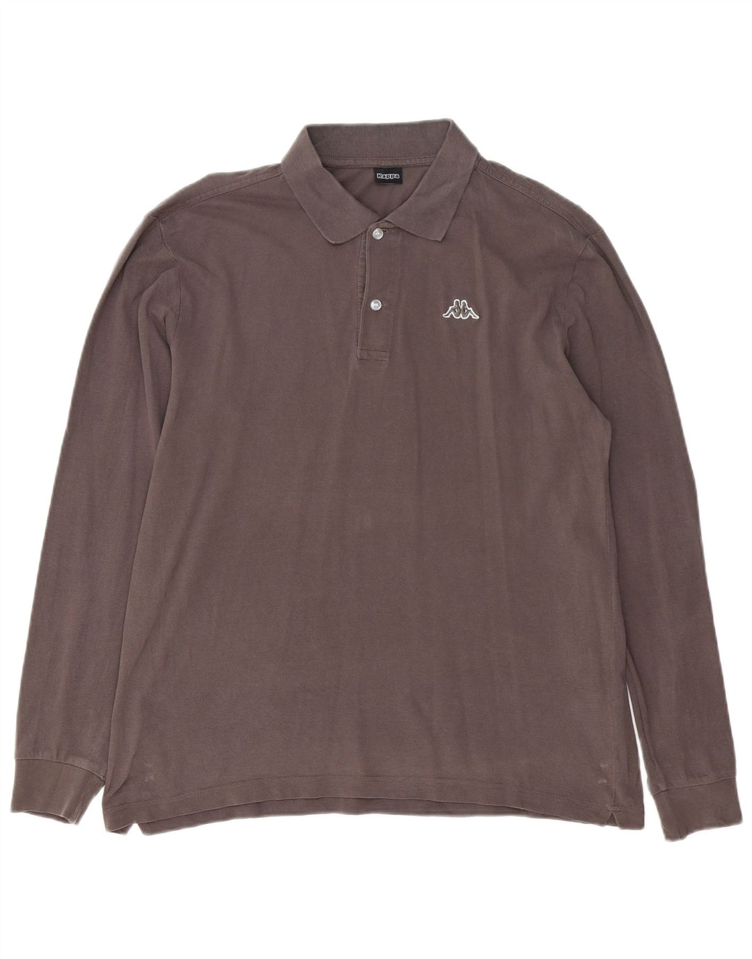 Kappa Mens Long Sleeve Polo Shirt Large Grey Cotton