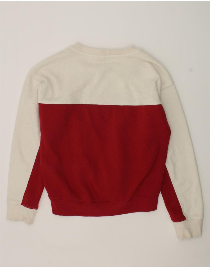 CHAMPION Girls Fleece Jumper 9-10 Years Medium  Red Colourblock Polyester | Vintage Champion | Thrift | Second-Hand Champion | Used Clothing | Messina Hembry 