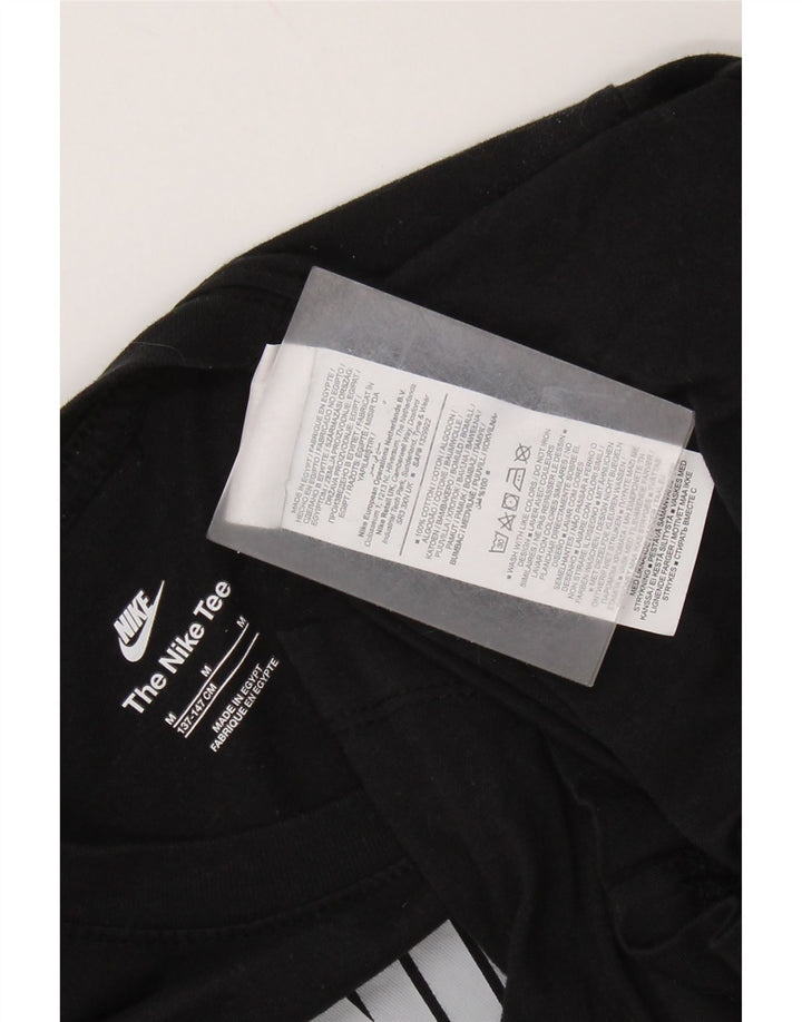 NIKE Boys Graphic T-Shirt Top 10-11 Years Medium Black Cotton