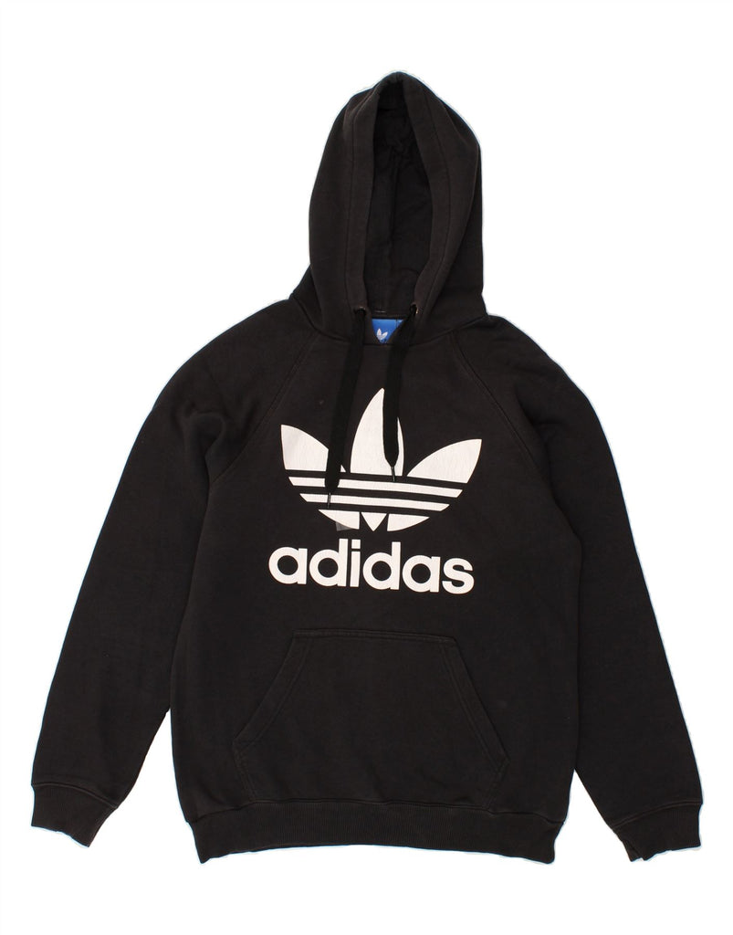 ADIDAS Mens Graphic Hoodie Jumper Small Black Cotton | Vintage Adidas | Thrift | Second-Hand Adidas | Used Clothing | Messina Hembry 