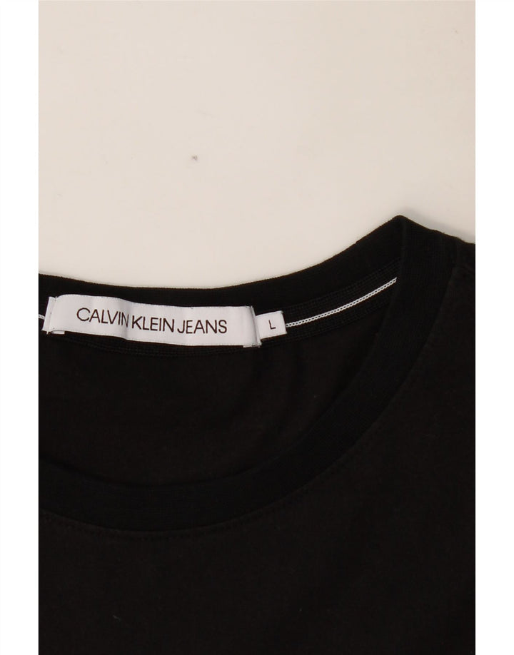 CALVIN KLEIN JEANS Boys Graphic T-Shirt Top 15-16 Years Large Black