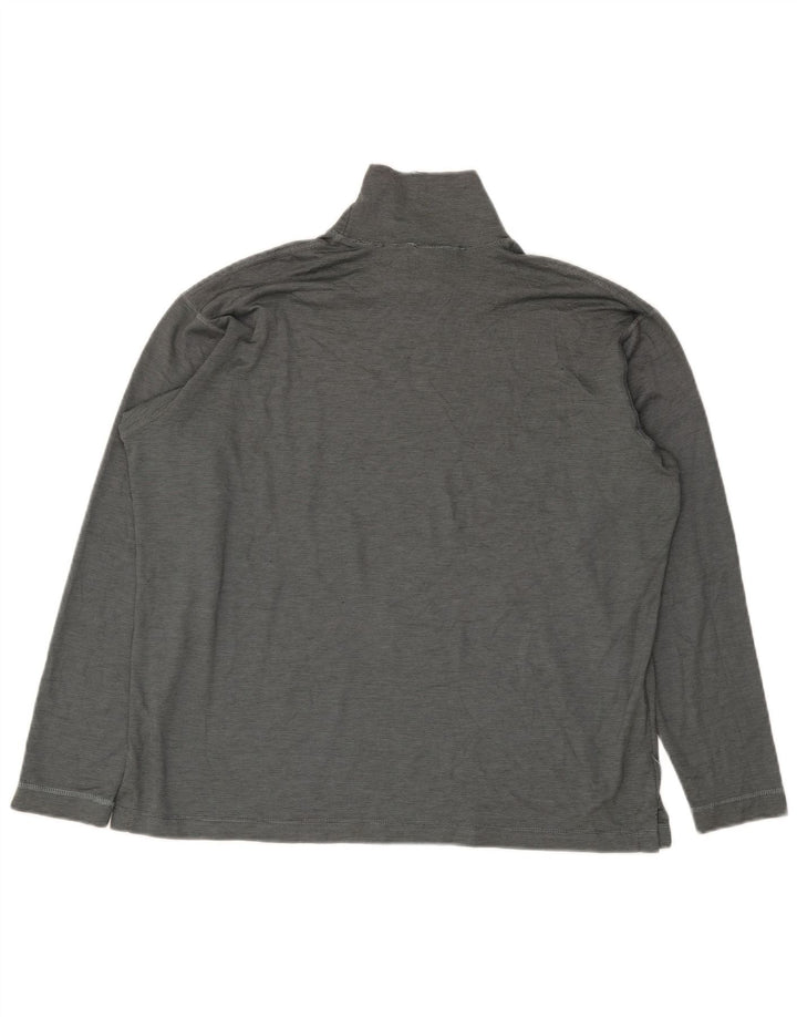 Patagonia Mens Top Long Sleeve Large Grey Pinstripe Polyester