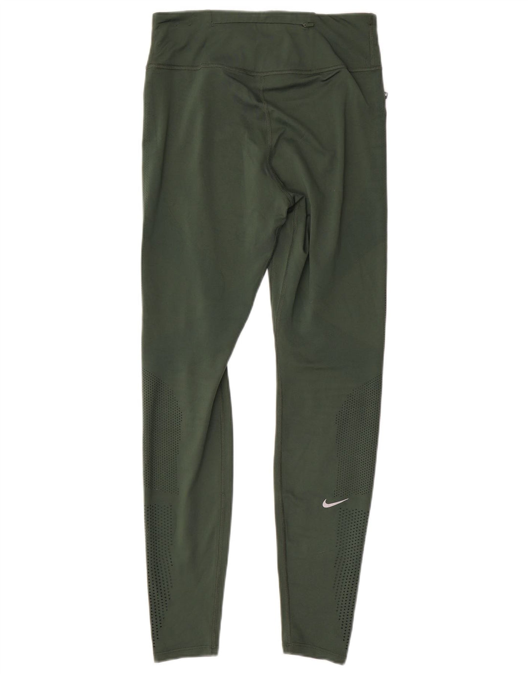 Nike Womens Dri Fit Leggings UK 14 Medium Green Polyester
