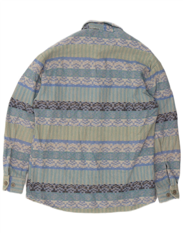 Jean chatel Mens Overshirt Shirt Size 37/38 Small Multicoloured Geometric