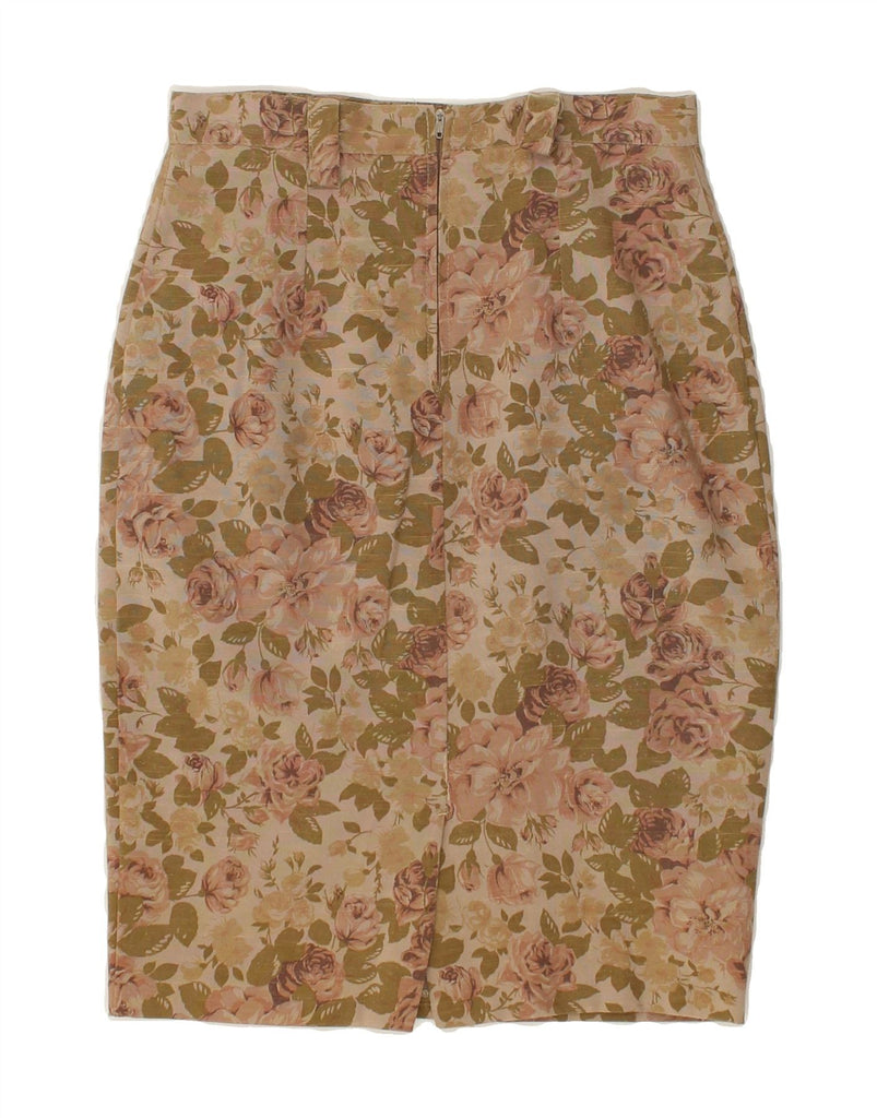 VINTAGE Womens Pencil Skirt W26 Small Brown Floral | Vintage Vintage | Thrift | Second-Hand Vintage | Used Clothing | Messina Hembry 