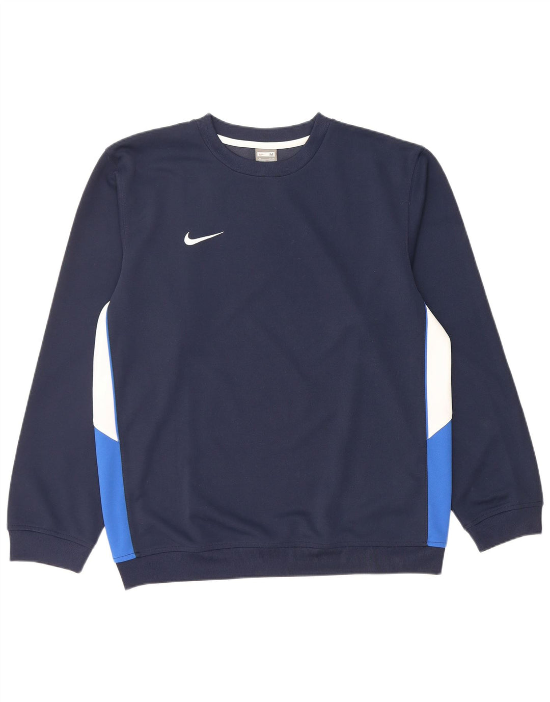 NIKE Mens Sweatshirt Jumper UK 39/41 Medium Navy Blue Colourblock