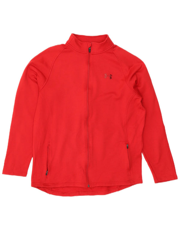 Under Armour Womens Tracksuit Top Jacket UK 16 Large Red Polyester