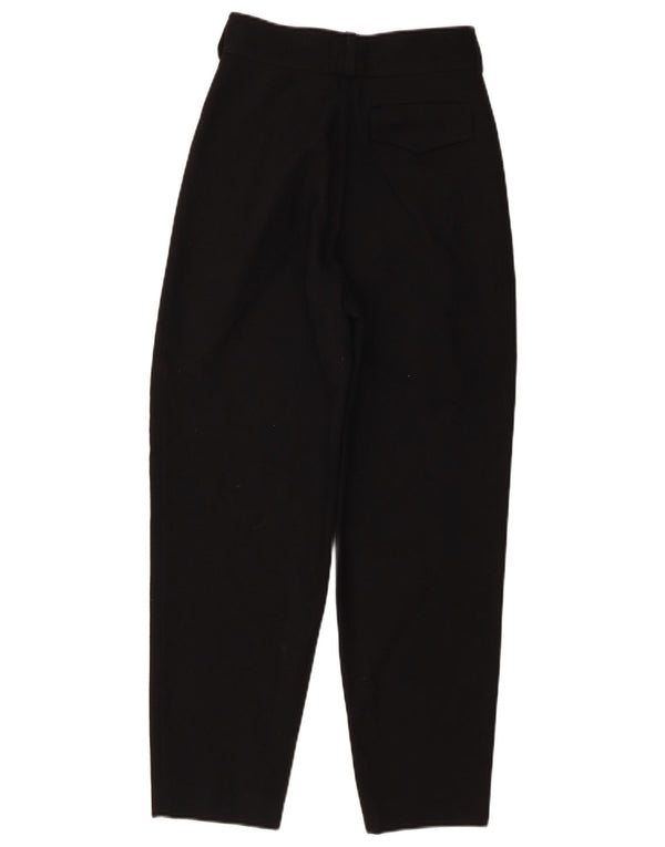 Rosanna Manzoni Womens High Waist Casual Trousers IT 40 Small W24 L25 Black