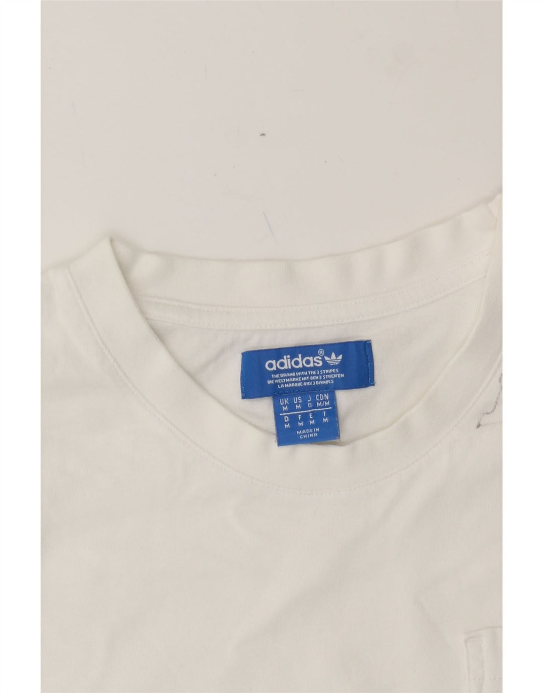 ADIDAS Mens T-Shirt Top Medium White Cotton Vintage Adidas and Second-Hand Adidas from Messina Hembry 