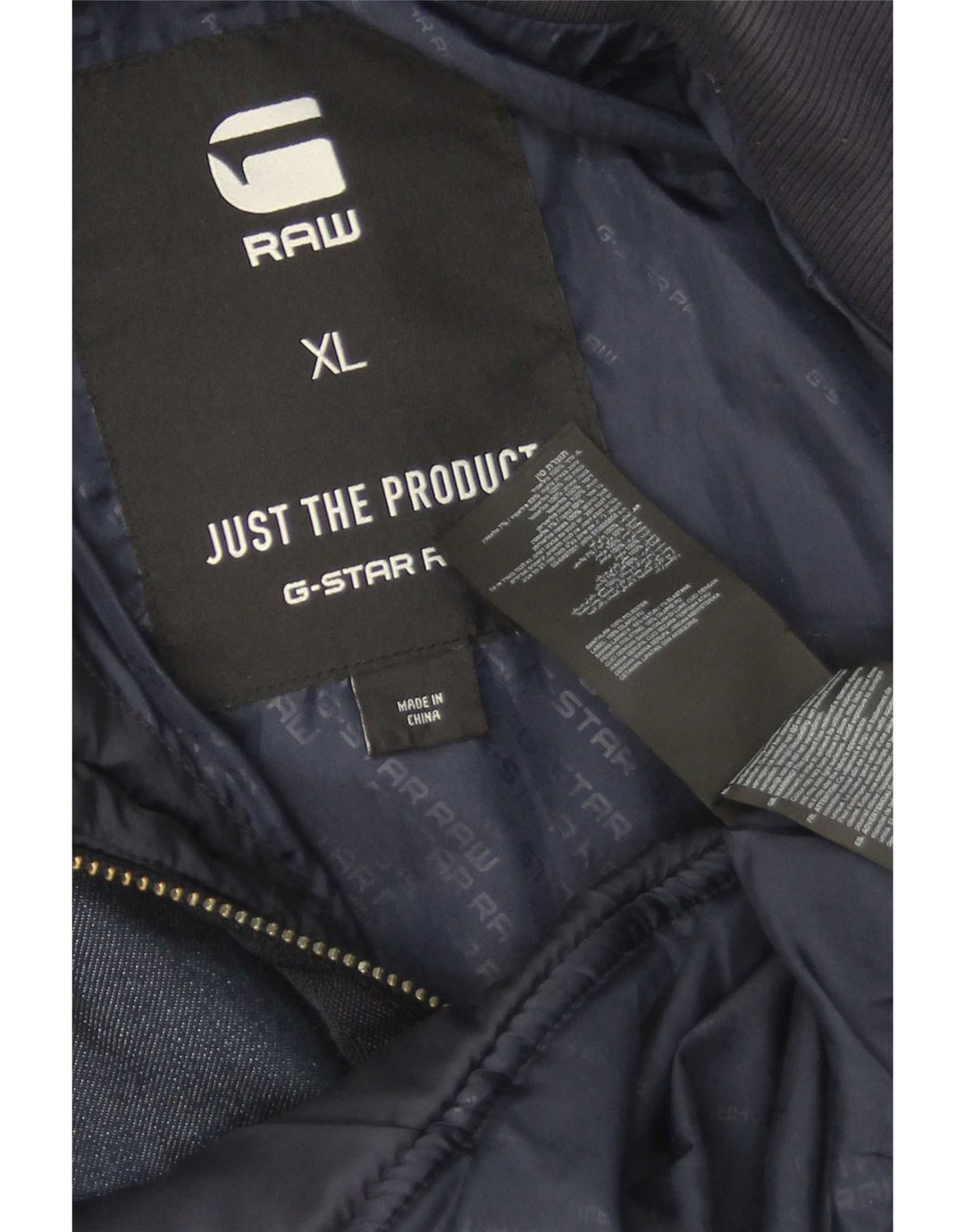 G-Star Mens Quilted Jacket UK 42 XL Navy Blue Polyester