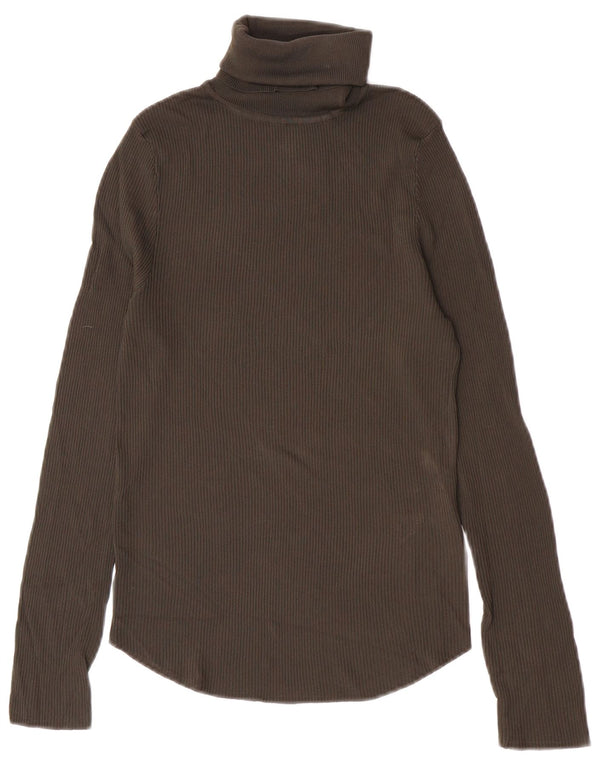 Zara Womens Roll Neck Jumper Sweater UK 12 Medium Grey Viscose