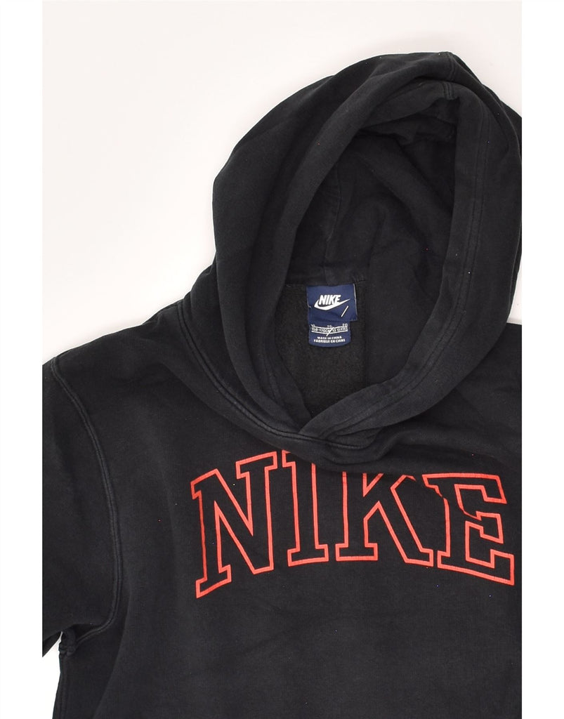 NIKE Boys Graphic Hoodie Jumper 13-14 Years XL Navy Blue Cotton | Vintage Nike | Thrift | Second-Hand Nike | Used Clothing | Messina Hembry 