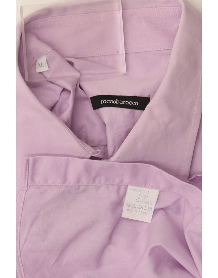 Roccobarocco Mens Shirt XL Purple Cotton